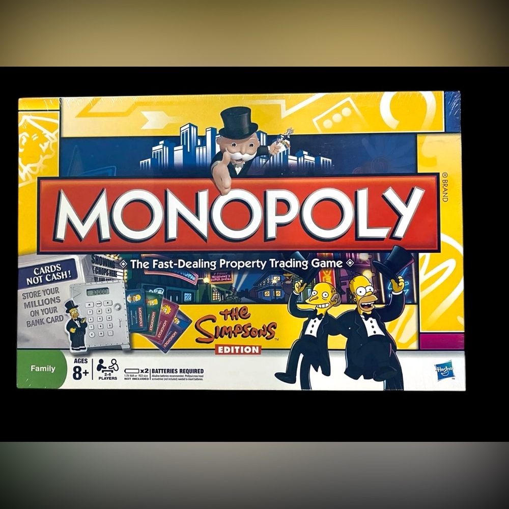 NEW Parker Bro Pop Culture Monop  Monopoly - The Simpsons Ed, Electronic Banking